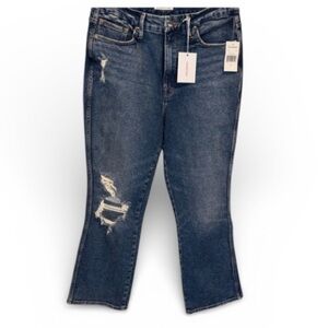 Good American jeans curve NEW stretch Blue Distressed size 14 32